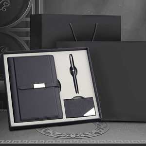 Custom A5 <b>Notebook</b> Gift Set PU Leather Journal <b>Notebook</b> Diary Office <b>Notebook</b> with Pen Card Holder 3 in 1 Business Gift Set - Product Image 3