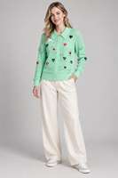 Chemises à col en tricot boutonnées sur mesure pour femmes, cardigan en jacquard en forme de cœur, vêtements en tricot décontractés, fabricant en gros