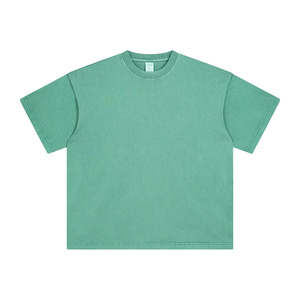 YX OEM Özel Asit Yıkama Tişört Erkek Oversize Pamuklu Tişört Vintage Sokak Giyim Logolu Baskılı Tişört Rahat Kesim Bol Krop Tişört - Product Image 2