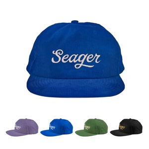 Gorra Snapback con Logotipo Bordado Personalizado, Gorra de Pana Azul para Hombre, Sin Estructura - Product Image 1