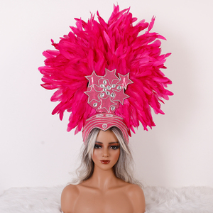Tocado Decorativo de Plumas y Pedrería en Forma de Estrella de Alta Calidad para Disfraces de Halloween, Cosplay, Carnaval y Baile - Product Image 3