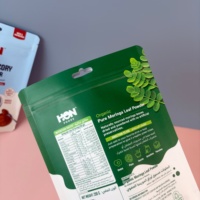 Sac en aluminium laminé avec fermeture éclair, imprimé sur mesure, mat, résistant à l'humidité, facile à déchirer, pour l'emballage de poudre de matcha en plastique