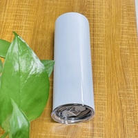 Gobelet isotherme blanc de 20 oz pour sublimation, livraison directe (RTS), avec paille métallique et base en caoutchouc