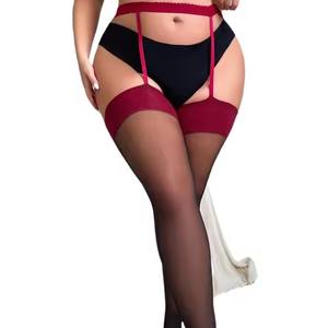 <span class=keywords><strong>Calze</strong></span> eleganti trasparenti di alta qualità <span class=keywords><strong>con</strong></span> cintura giarrettiera nera Sexy <span class=keywords><strong>con</strong></span> bordo rosso-<span class=keywords><strong>calze</strong></span> da donna alte e Sexy al ginocchio traspiranti - Product Image 2