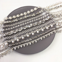 Bling Bling strass chaîne décorative fer sur vêtements chaussures accessoires Appliques garniture à vendre