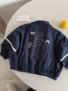 D2952 Chaqueta Impermeable para Niños, 100% Algodón, Estilo Coreano, Manga Larga, Cuello con Cremallera, para Primavera - Product Image 3