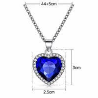 LUOYUNE – collier avec pendentif en cristal en forme de cœur coloré, bijoux en alliage argenté avec strass pour femmes, à porter au quotidien, cadeau de fête