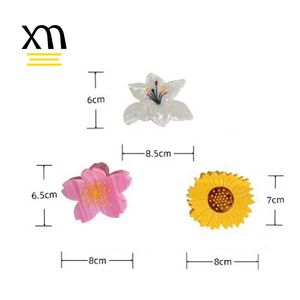 Xinmei Custom Bio Acetato Lily Hair Clip Accesorios 2026 Moda Estética Flor Pinza para el cabello White Hairclaw Eco Haarklammer - Product Image 4