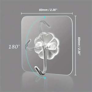 Crochet mural transparent pour cuisine, adhésif puissant, bonne adhérence murale, sans trace, haute capacité de charge - Product Image 3