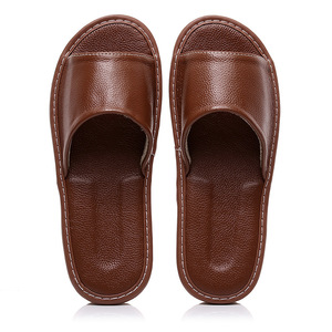 Pantoufles d'intérieur antidérapantes en <span class=keywords><strong>cuir</strong></span> de vachette épaissi pour femme, grandes tailles, pour l'été - Product Image 2