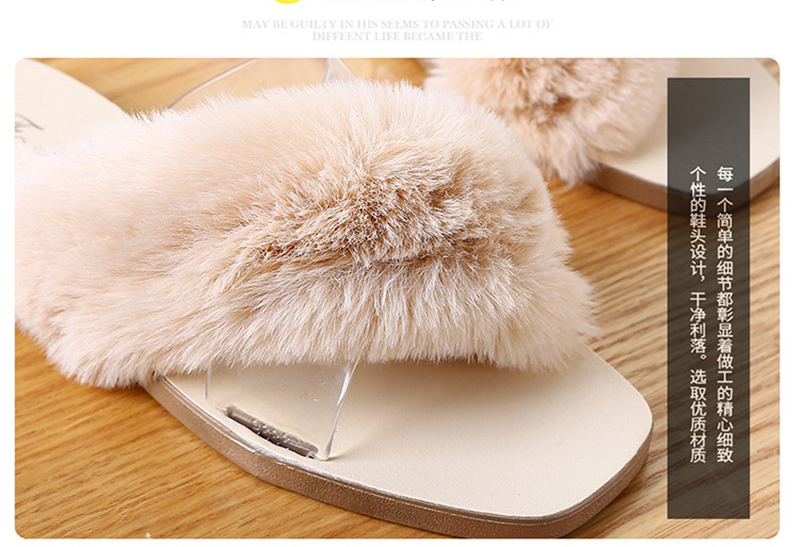 New Furry Slippers Women Fashion Non-slip Warm Soft Sole Slipper Sandals