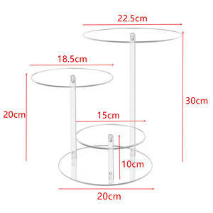 Suporte Circular Moderno de Acrílico Transparente de 3 Camadas para Bolos e Doces, Não Dobrável, para Casamentos e Festas de Aniversário - Product Image 2