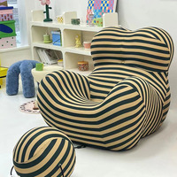 Fauteuil de relaxation design et créatif, réglable, pour chambre, salon, hôtel, style tendance, en tissu rayé « Étreinte de Mère »