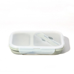 Tùy Chỉnh Đóng Mở Bento Box Với Nắp Muỗng Nĩa Silicone 2 Ngăn Trẻ Em Của Hộp Ăn Trưa Trẻ Em Trở Lại Trường Học - Product Image 4