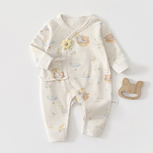 Mameluco de Algodón para Bebé 52/40 Unisex Primavera Otoño con Estampado de Oso - Product Image 1
