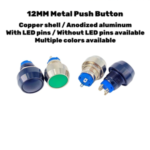 Interrupteur à bouton-poussoir métallique 12 mm, série 12-D, à verrouillage, tête ronde, petit format, marche/arrêt avec LED / non-illuminé - Product Image 4