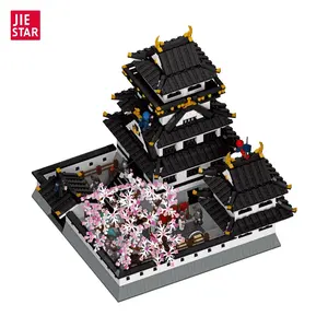 JIE STAR moc39101 Kumamoto University Japanese Cherry Blossom Street view building small particle puzzle building block model