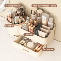 360 kapasitas besar berputar Makeup kosmetik perawatan kulit penyimpanan Organizer kasus dengan laci