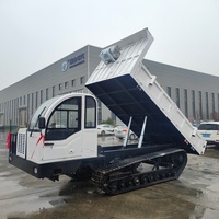 Mini-dumper chenillé diesel de 10 tonnes avec boîte de vitesses et chenilles en caoutchouc, chargeuse chenillée