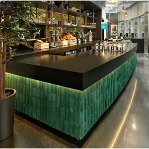 Barra de <span class=keywords><strong>Bar</strong></span> Moderna de Alta Gama en Forma de L con Mosaico de Azulejos, Personalizada para Restaurante, Cafetería, Hotel y Club - Product Image 1