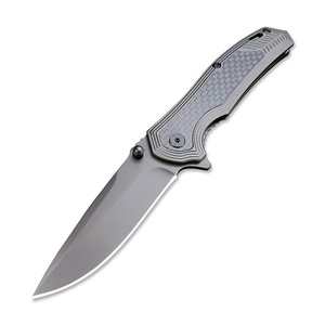 Couteau pliant de survie et de camping EDC de qualité industrielle DIY OEM Ker shaw Fringe 8310, acier 420, manche en fibre de carbone incrustée - Product Image 1