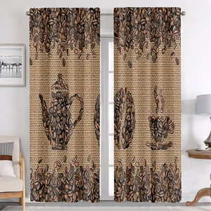 Cortinas Transparentes Florales Marrón Púrpura Vintage 90gsm Modernas de Lujo Personalizables con Bolsillo para Barra, Aislantes y con Filtro de Luz Voile 3D - Product Image 3