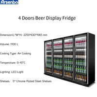 Réfrigérateur commercial à LED pour boissons, 3 portes, refroidisseur de bière et de soda avec contrôle numérique de la température