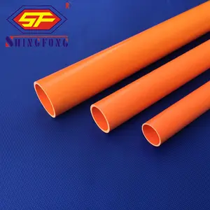 オレンジ色の電気PVCフロアケーブルコンジット20mm地下PVC曲げパイプ