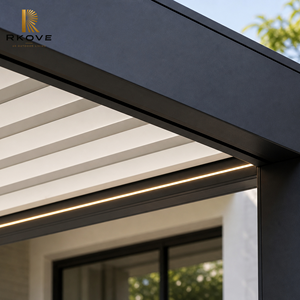 Pérgola de Aluminio RKOVE RK-C1 con Techo de Láminas Motorizadas, 3x4m, 3x6m, 4x5m, Tamaño Personalizado, con LED Integrado - Product Image 6