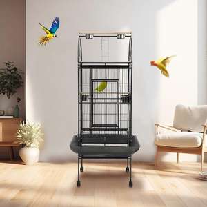 Cage pour perroquets européens Cage interactive pour oiseaux Villa Kong Cage pour perroquets gris vent noir Cage d'élevage Cage pour oiseaux volants - Product Image 1