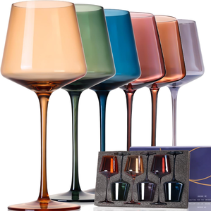 Venta caliente Juego <span class=keywords><strong>de</strong></span> 6 copas <span class=keywords><strong>de</strong></span> <span class=keywords><strong>vino</strong></span> <span class=keywords><strong>de</strong></span> <span class=keywords><strong>cristal</strong></span> soplado a mano <span class=keywords><strong>copa</strong></span> <span class=keywords><strong>de</strong></span> <span class=keywords><strong>vino</strong></span> <span class=keywords><strong>de</strong></span> color con caja <span class=keywords><strong>de</strong></span> regalo - Product Image 2