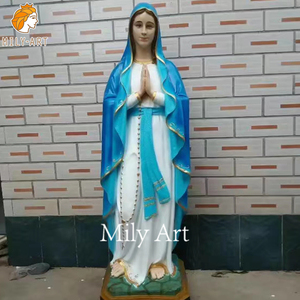 Ingrosso bella statua di <span class=keywords><strong>marmo</strong></span> di alta qualità di Maria con 12 stelle e cappotto blu - Product Image 6