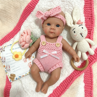 Poupée Reborn Fille de 12 Pouces Entièrement en Silicone Faite à la Main, Yeux Ouverts, Détails de Genre Réalistes, Interactive, Lavable