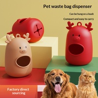 Distributeur de sacs à déjections canines en silicone à suspendre, motif Noël, mignon et pratique, pour sacs à déjections pour chiens