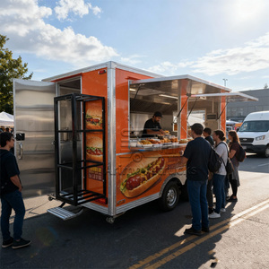 Mini Đường Phố Di Động Waffle Ice Cream Crepe Sinh Tố Món Tráng Miệng Pancake Donut Bỏng Ngô Thực Phẩm Xe Tải Kiosk Cho Các Bên - Product Image 3