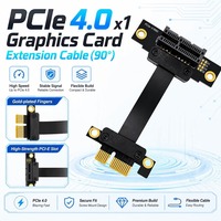 Câble Riser PCIe 4.0 X1 Haute Vitesse 16 Gbit/s Blindé Flexible pour Extension GPU avec Connecteur Inversé à 90 Degrés pour Montage Vertical ITX