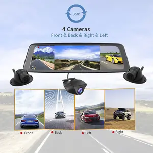 4 Channel Lens 4G 10 "Car DVR Camera GPS Video Recorder 1080P Wifi Rearview Mirror Dash Cam Auto RegistrarとSpecial Mount