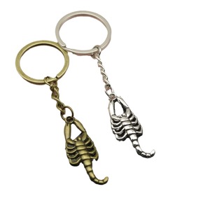 Porte-clés Scorpion <span class=keywords><strong>à</strong></span> nervures en alliage de <span class=keywords><strong>zinc</strong></span> argenté antique avec chaîne <span class=keywords><strong>à</strong></span> anneau fendu pour souvenir de rallye de motards du désert - Product Image 5