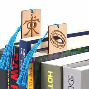 Wholesale Hollow Out Wooden <b>Bookmarks</b> with Tassel Pendant Creative Artistic <b>Bookmarks</b> Laser Engraving Promotional Gift - Product Image 2