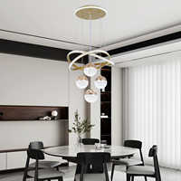 Lampu Gantung LED Tangga Besi Aluminium Akrilik dengan Bola untuk Ruang Tamu Restoran Mewah Minimalis Nordik dari Gudang Inggris