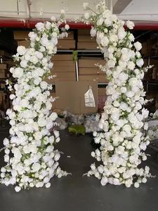 Décoration florale de fond de scène de mariage, rose artificielle en soie rose poudré et gypsophile pour arche, idéale pour les événements et la décoration de fêtes. - Product Image 4
