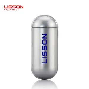 China Sun cream Bottle Hersteller Lieferant Lisson Custom Design 50 ml Kunststoff Kapsel förmige Kosmetik creme Sonnenschutz flasche