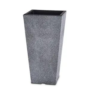 Outdoor garden tall square plastic planter box flower pots