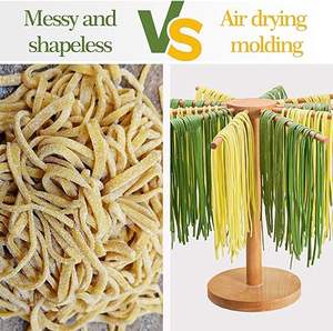 Séchoir à pâtes, outils de fabrication de pâtes pliables en bois, cintre pour pâtes fraîches avec 10 bras - Product Image 5