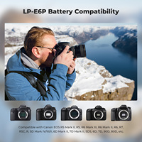 Baterías Recargables para Cámara Digital K&F Concept Compatibles con Canon EOS R5 Mark II, C50, Paquete de 2 Baterías LP-E6P de 2520 mAh