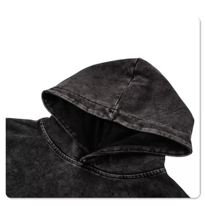 Custom Graphic logo Design High Quality Mens Hoodies Oversized Vintage Acid Washed Hoodies 400gsm Cotton <strong>Jumpers</strong> No Drawstring - Product Image 3