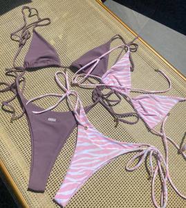 Swimwear Vendor Personalizado Sexy Glitter Biquíni Set Designer Luxo Duas Peças Swimwear Maiôs para As Mulheres 2023 - Product Image 4