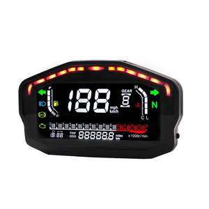 Nouveau compteur de vitesse numérique LCD universel pour moto, odomètre, tachymètre, jauge 12V, coque noire, pour le marché d'Amérique du Sud - Product Image 1