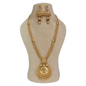 Elegante Conjunto de Collar y Pendientes Chapados en Oro de 24K con Colgante de Borla para Mujer, Joyería de Boda, Conjuntos de Joyería de Moda de Aleación - Product Image 2