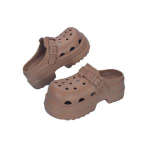 Zuecos de Plataforma con Suela Gruesa para Mujer, Color Marrón, EVA Antideslizante, Zapatos de Verano, Sandalias Cómodas para Usar en las Cuatro Estaciones - Product Image 1